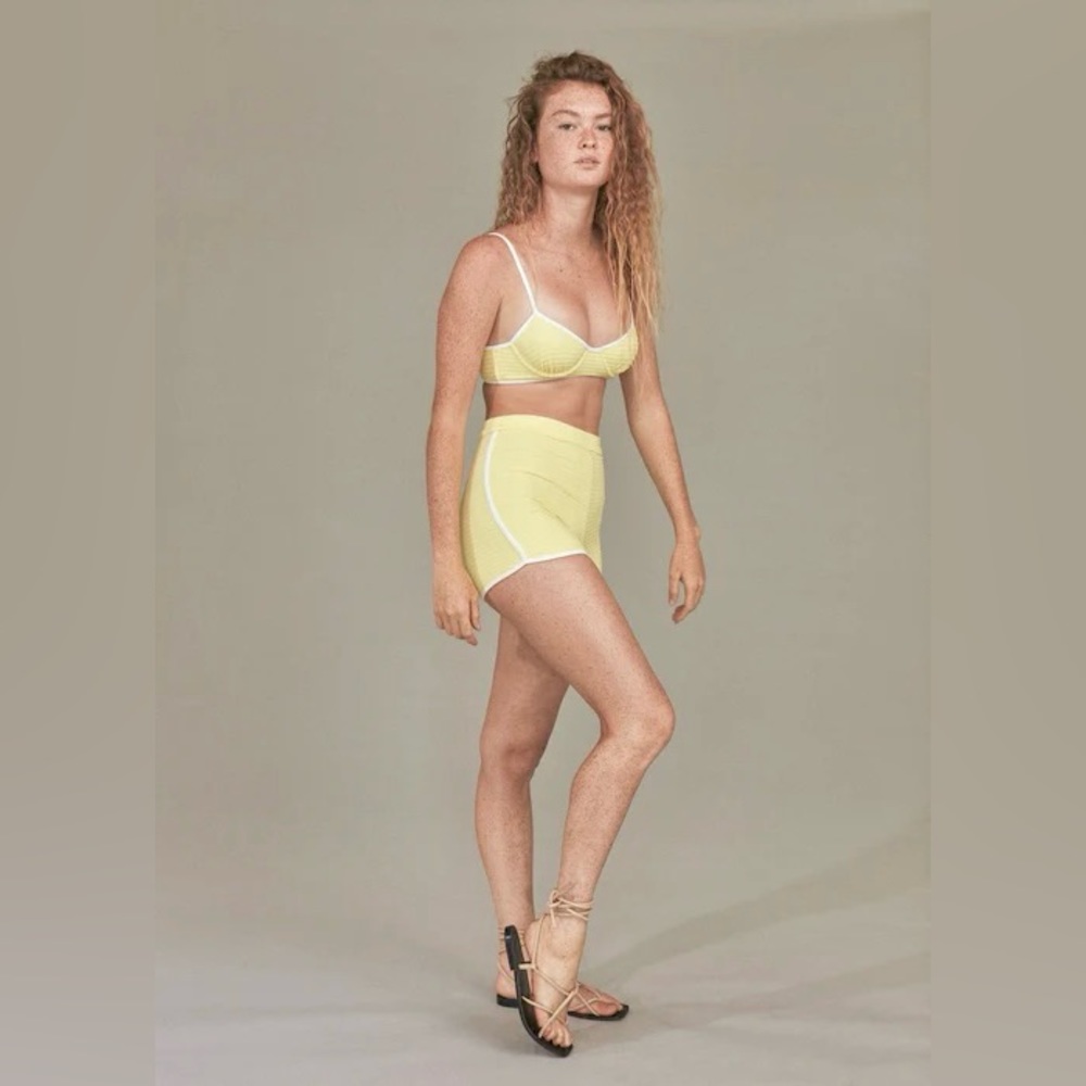 Acacia Swimwear Tommy Piped Swim Shorts in Topaz Terry Ribbed